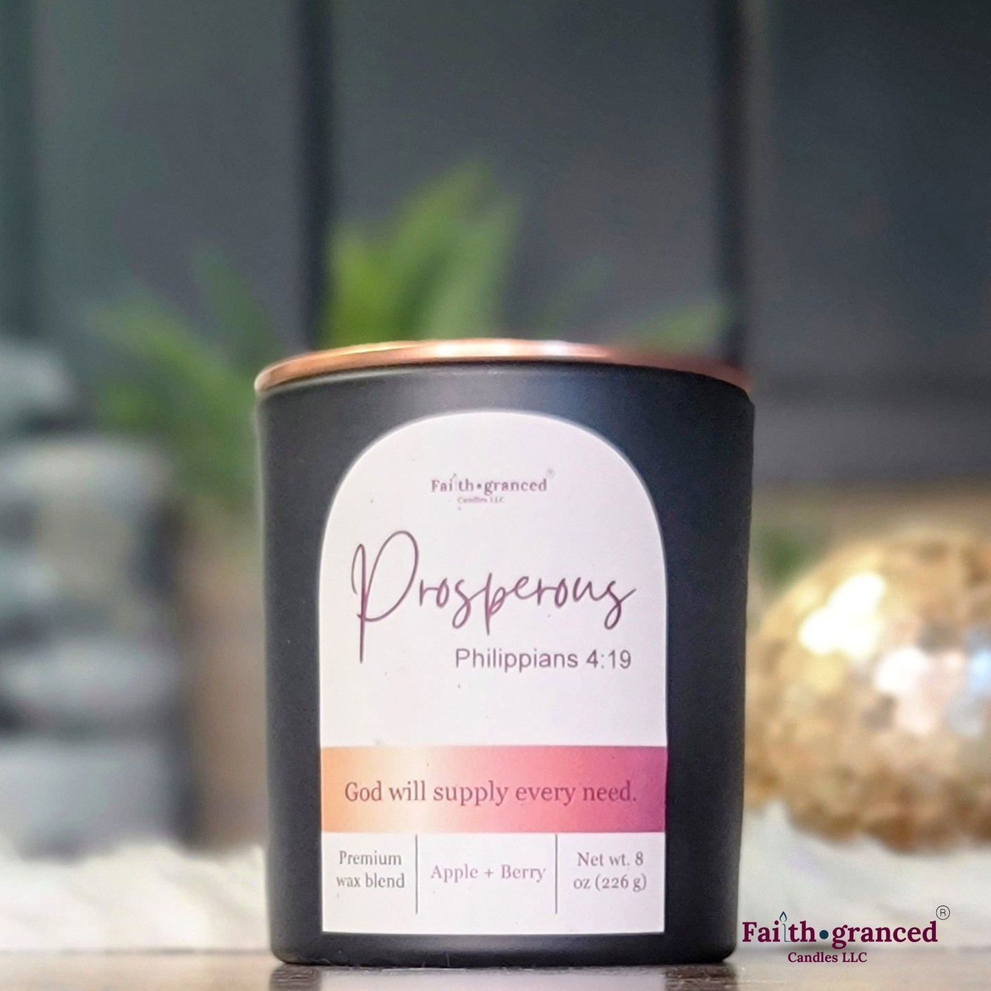 Prosperous: Apple + Berry Scented Candle - Faithgranced