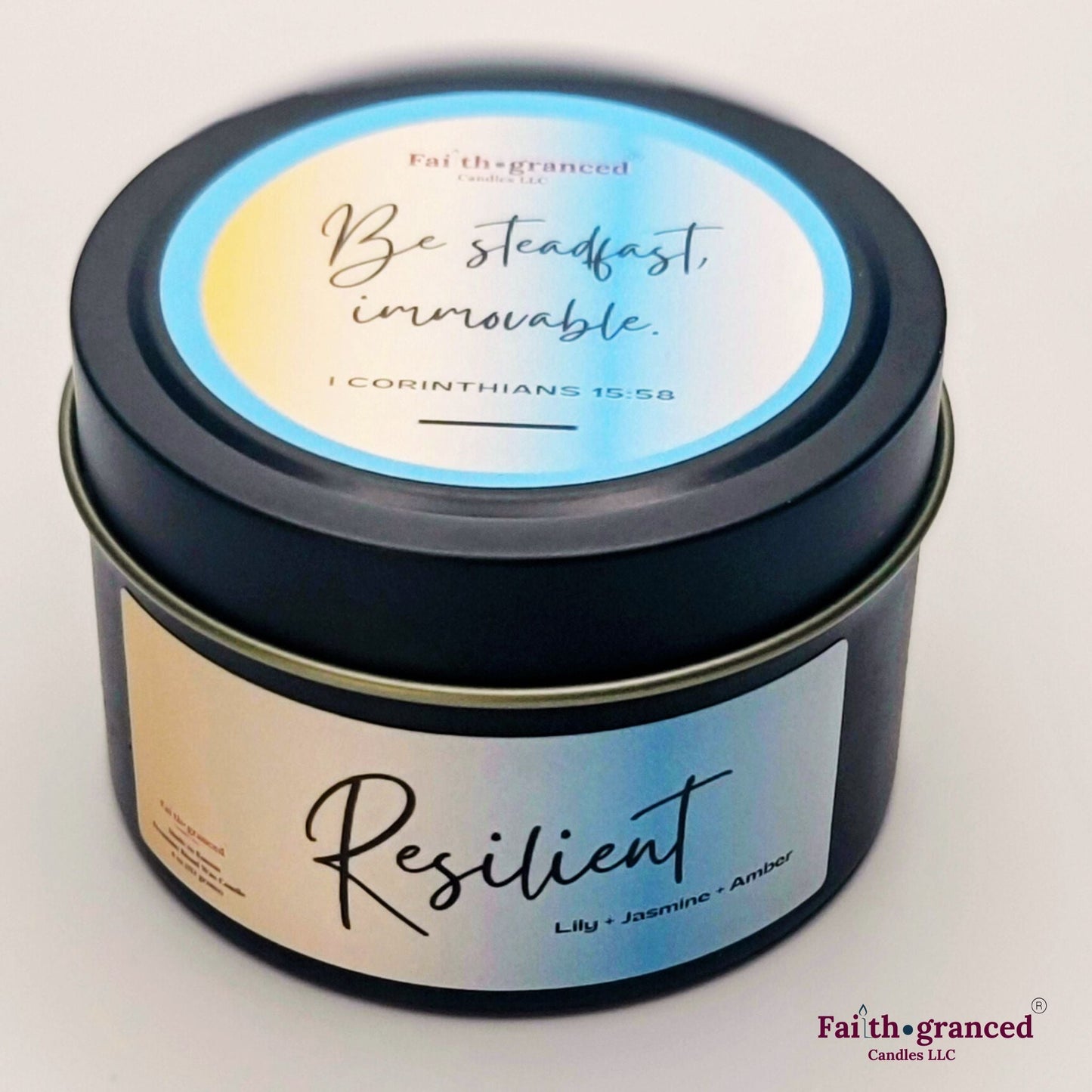 Resilient: Lily + Jasmine + Amber Scented Candle - Faithgranced