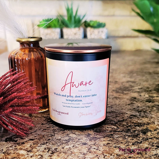 Aware: Strawberries + Vanila Scented Candle - Faithgranced