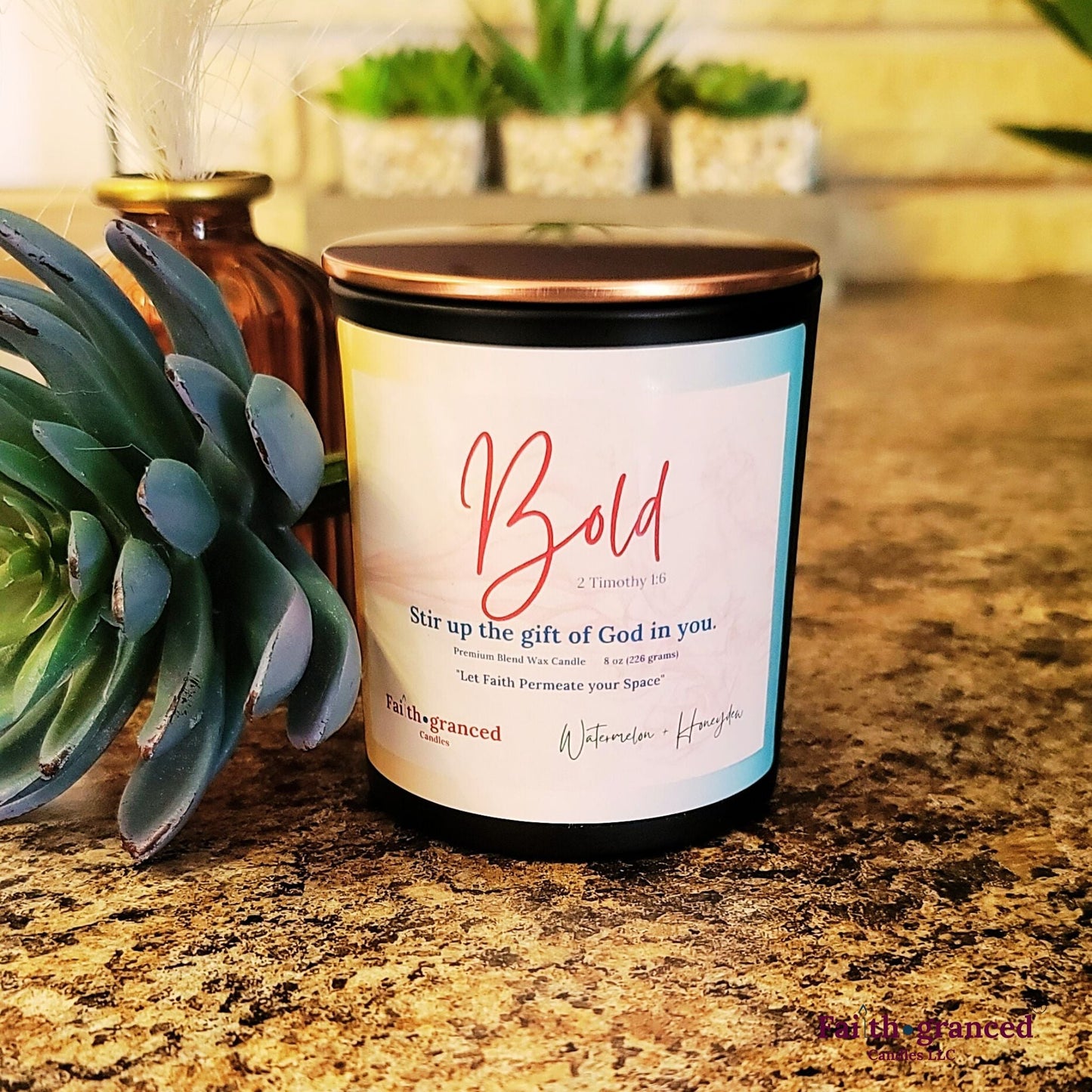 Bold: Watermelon + Honeydew Scented Candle - Faithgranced