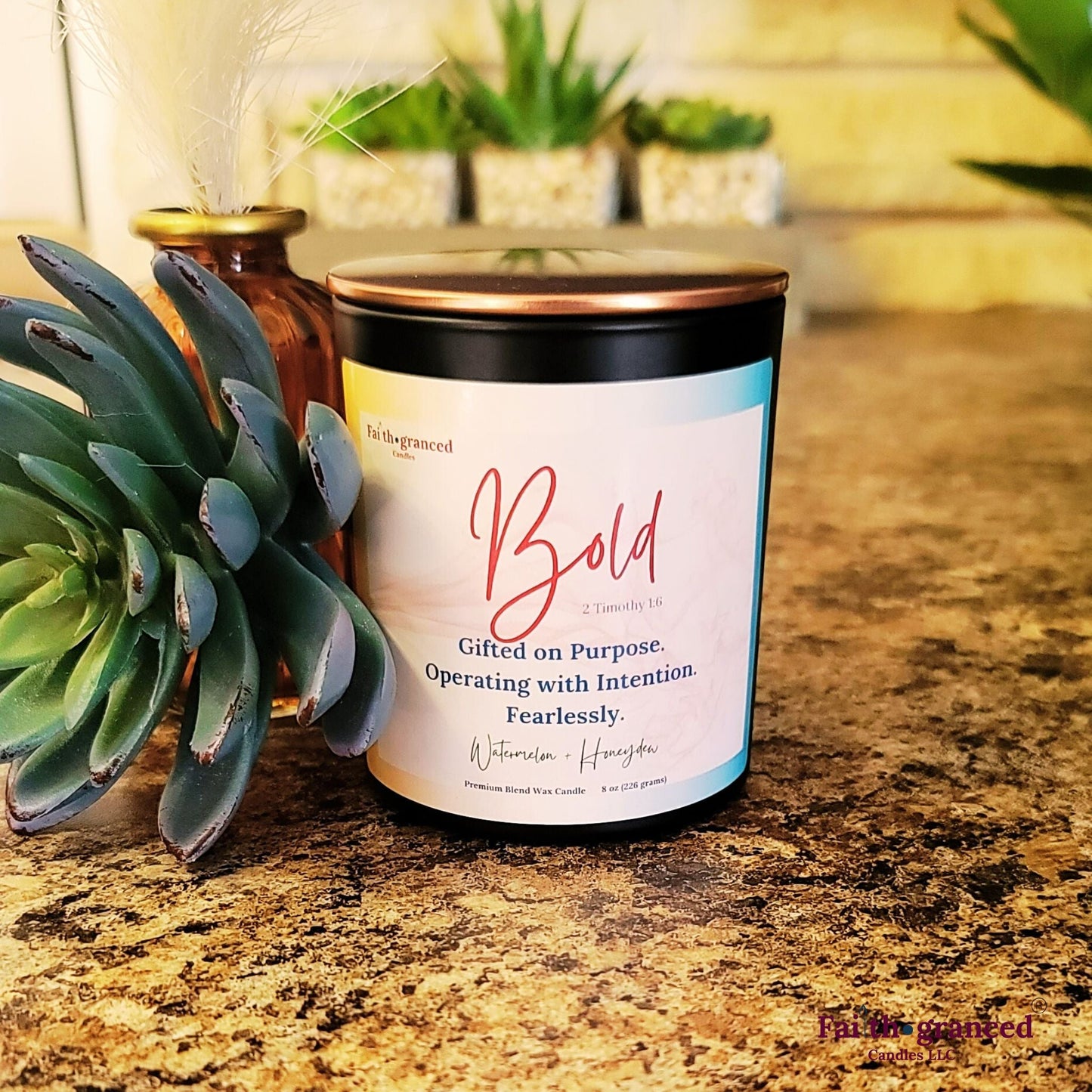 Bold: Watermelon + Honeydew Scented Candle - Faithgranced