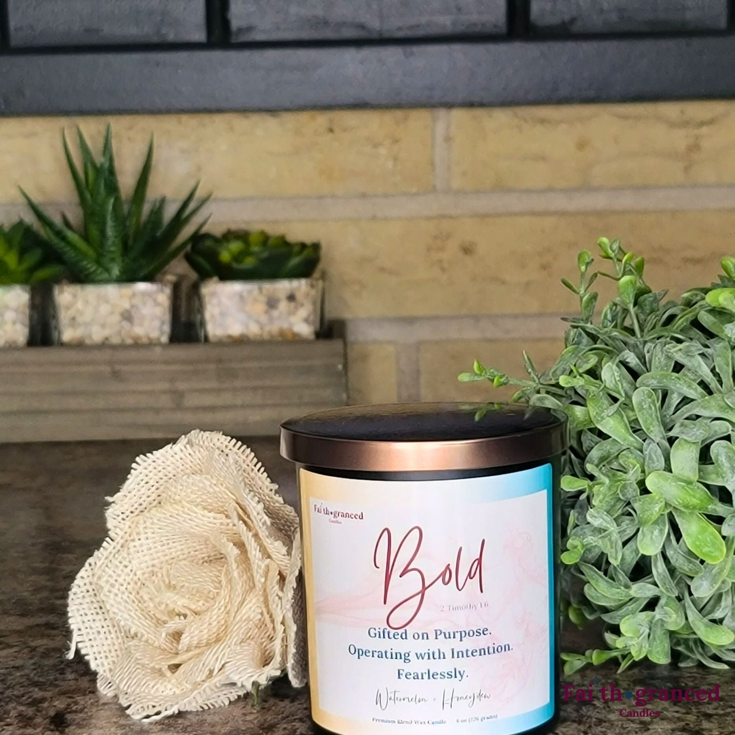 Bold: Watermelon + Honeydew Scented Candle - Faithgranced