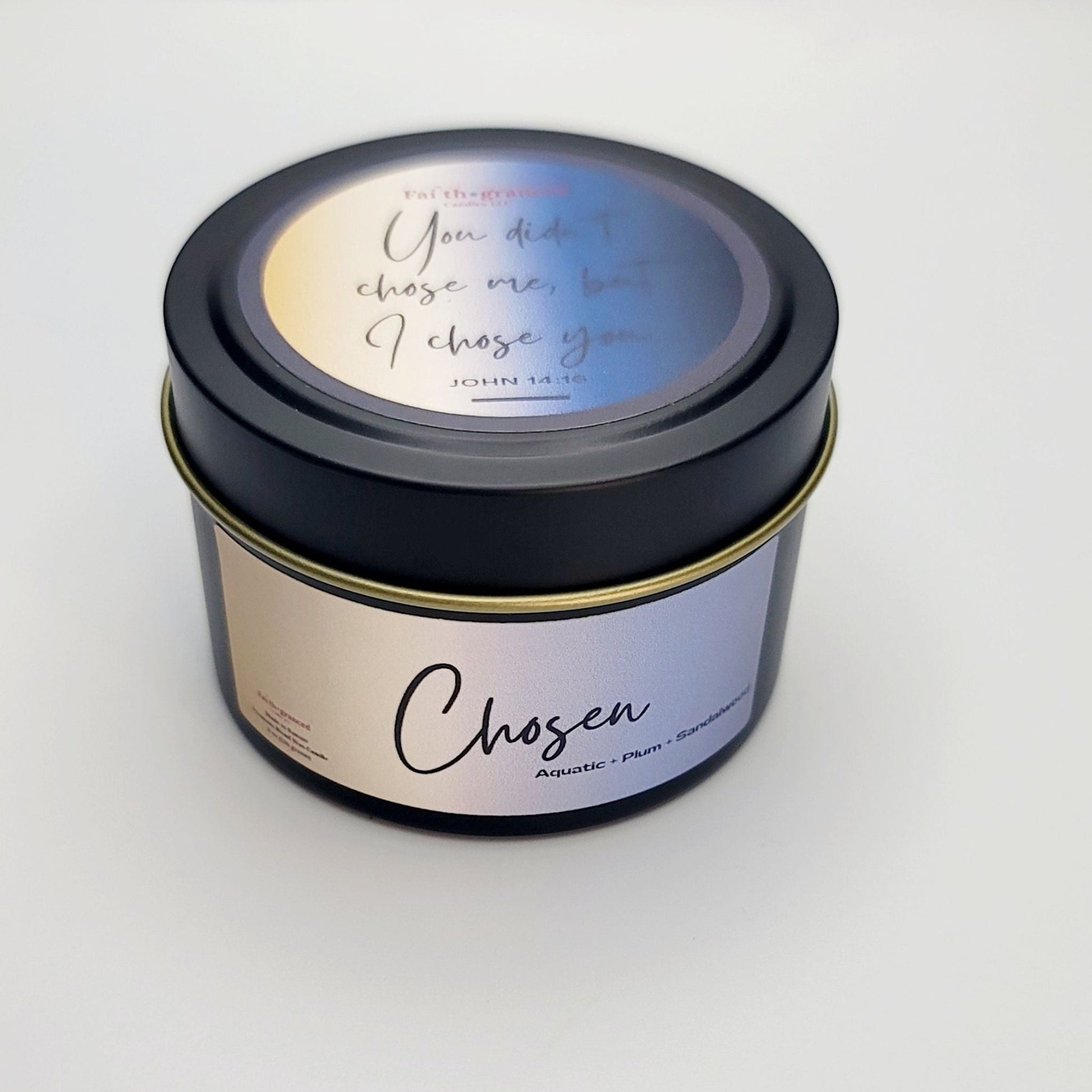 Chosen: Aquatic + Plum + Sandalwood Scented Candle - Faithgranced