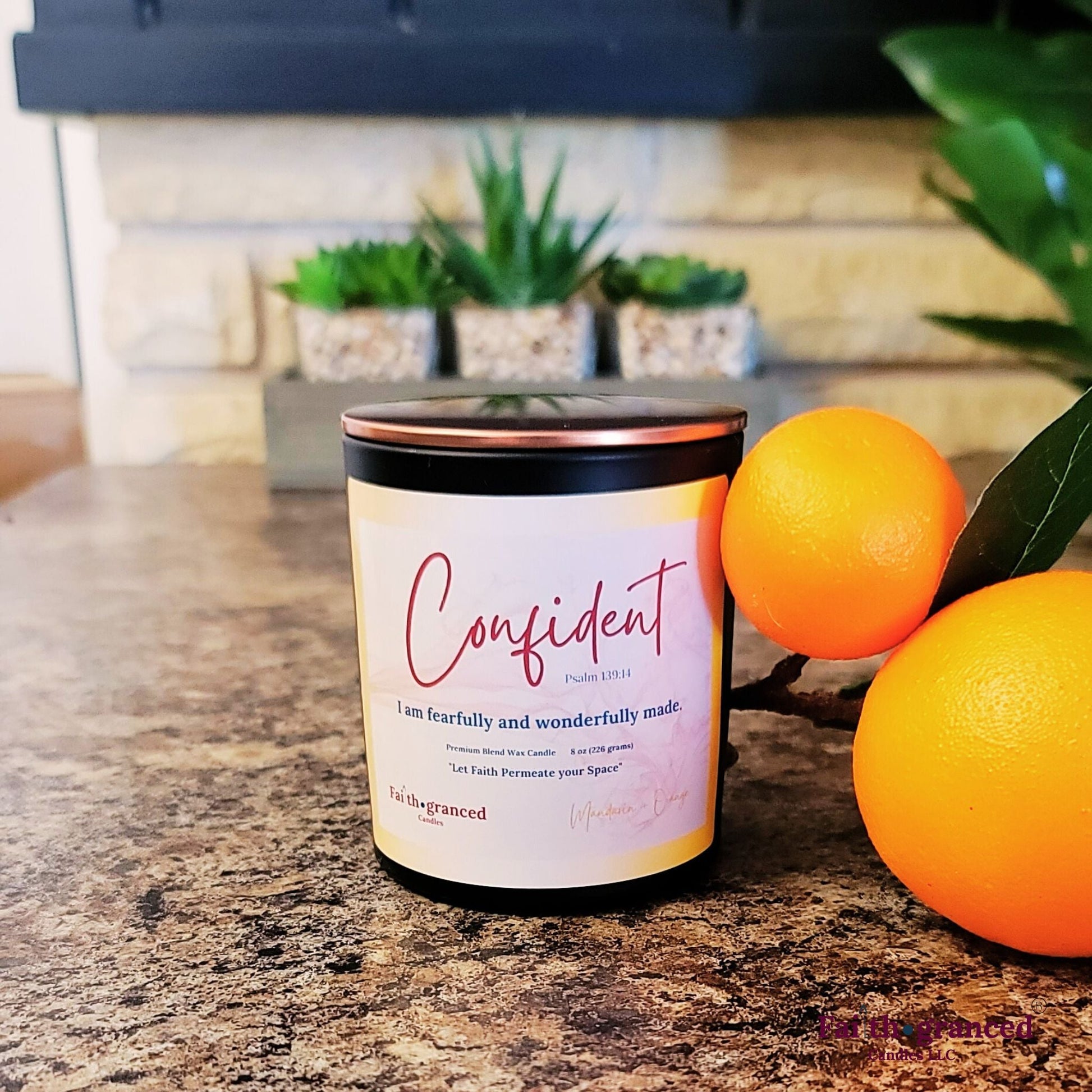 Confident: Mandarin + Orange Scented Candle - Faithgranced