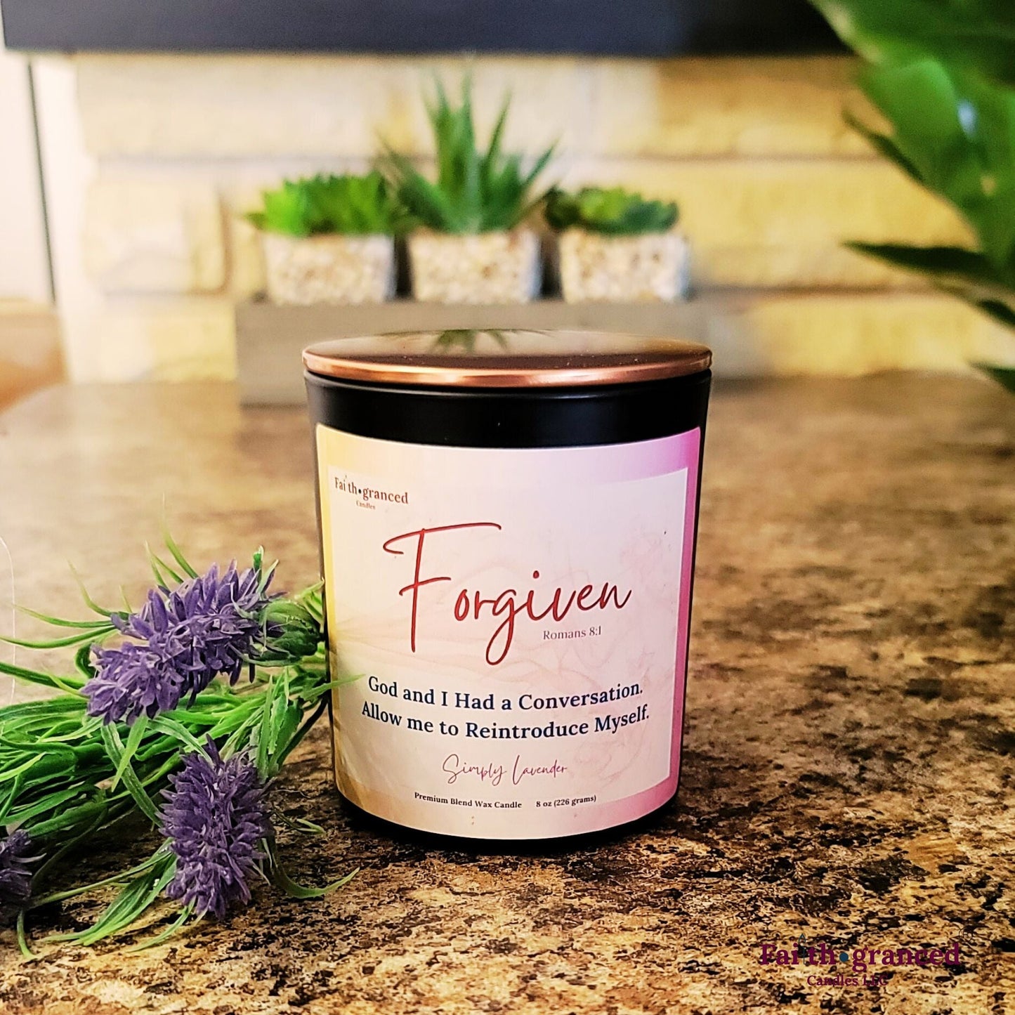 Forgiven: Simply Lavender Scented Candle - Faithgranced