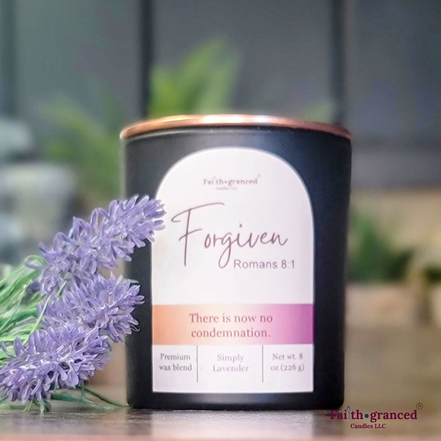 Forgiven: Simply Lavender Scented Candle - Faithgranced
