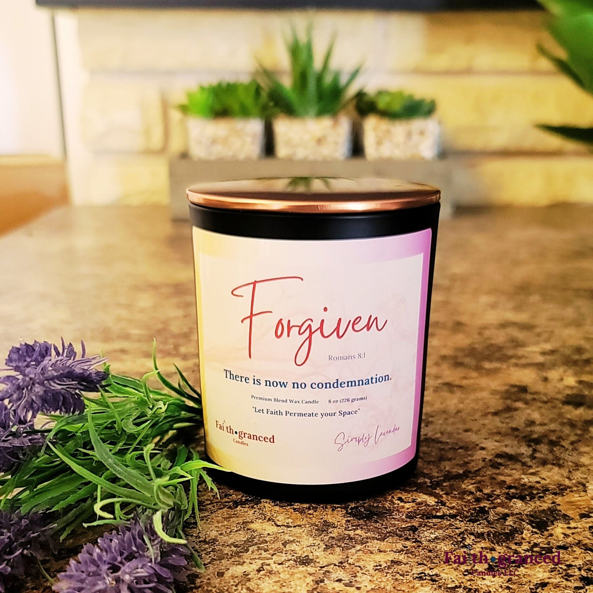 Forgiven: Simply Lavender Scented Candle - Faithgranced