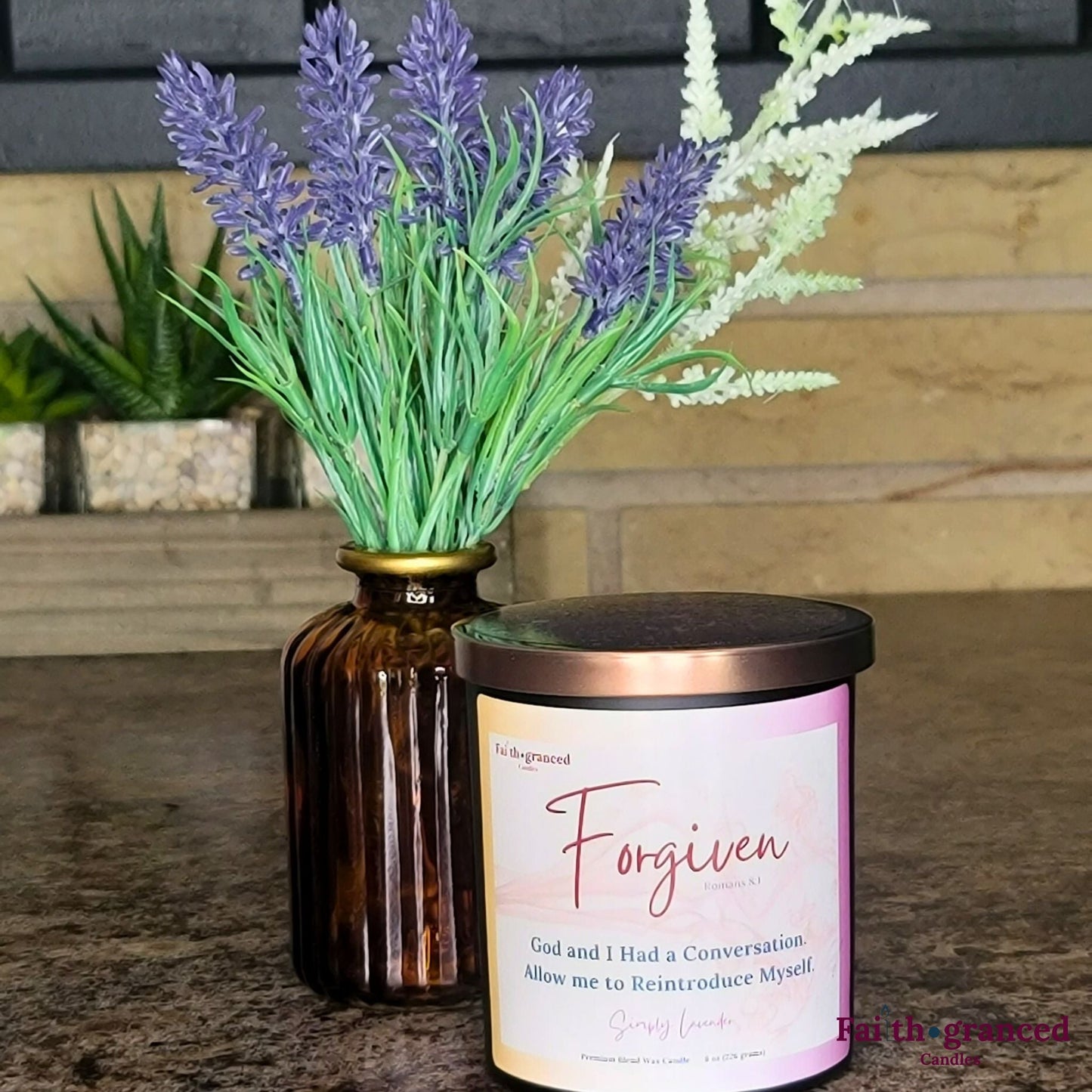 Forgiven: Simply Lavender Scented Candle - Faithgranced