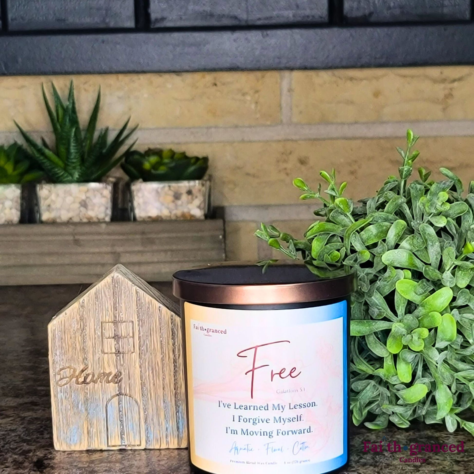 Free: Aquatic + Floral + Cotton Scented Candle - Faithgranced