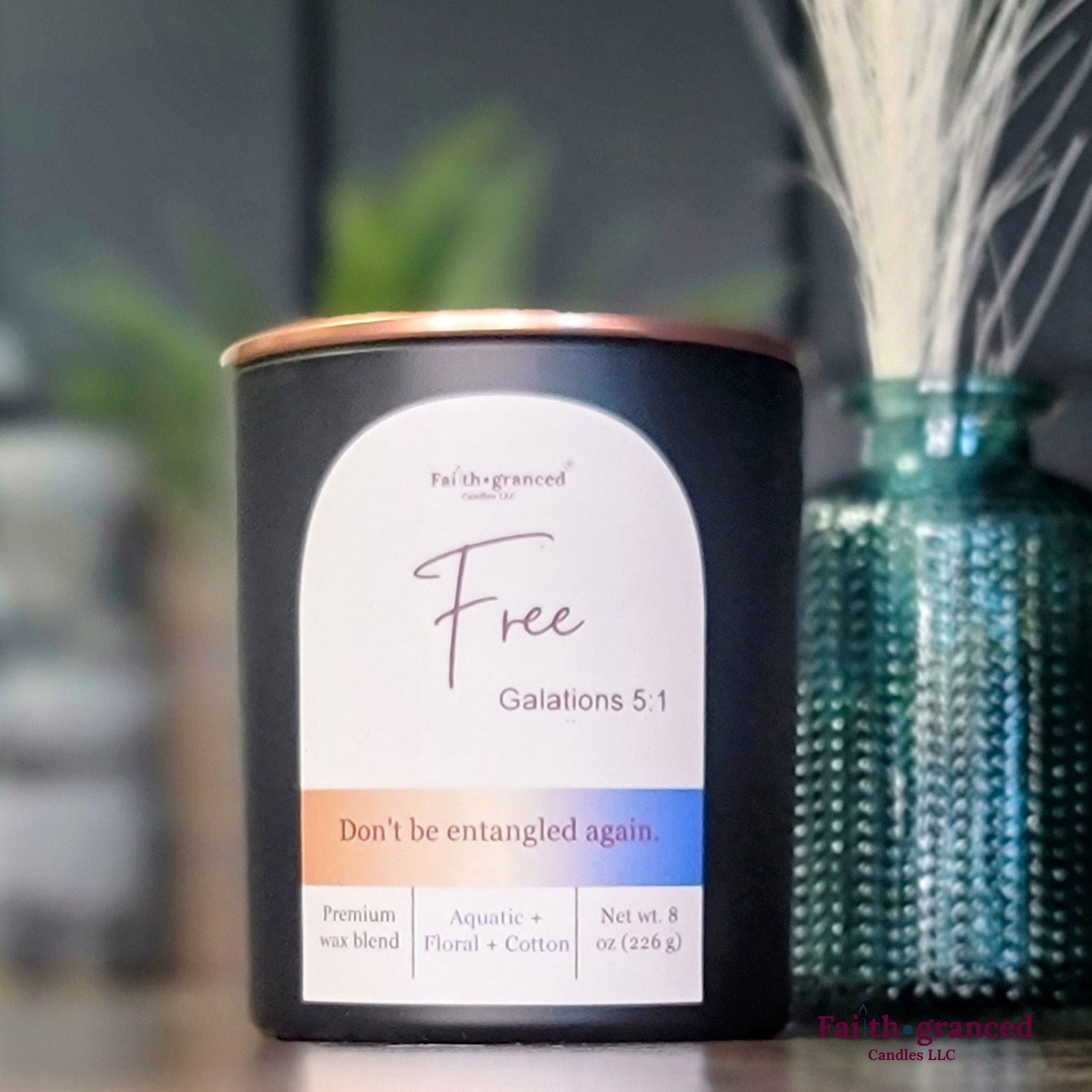 Free: Aquatic + Floral + Cotton Scented Candle - Faithgranced