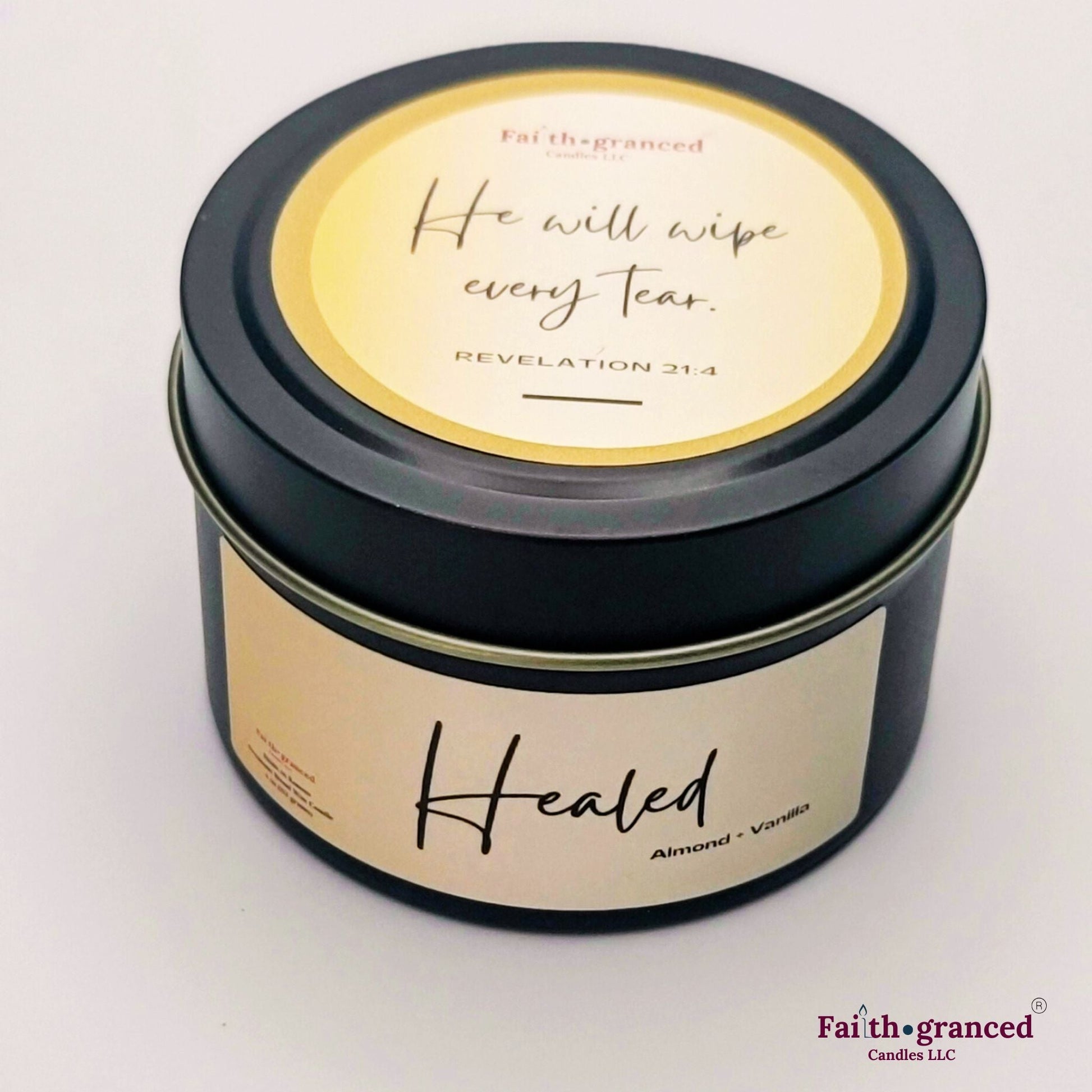 Healed: Almond + Vanilla Scented Candle - Faithgranced