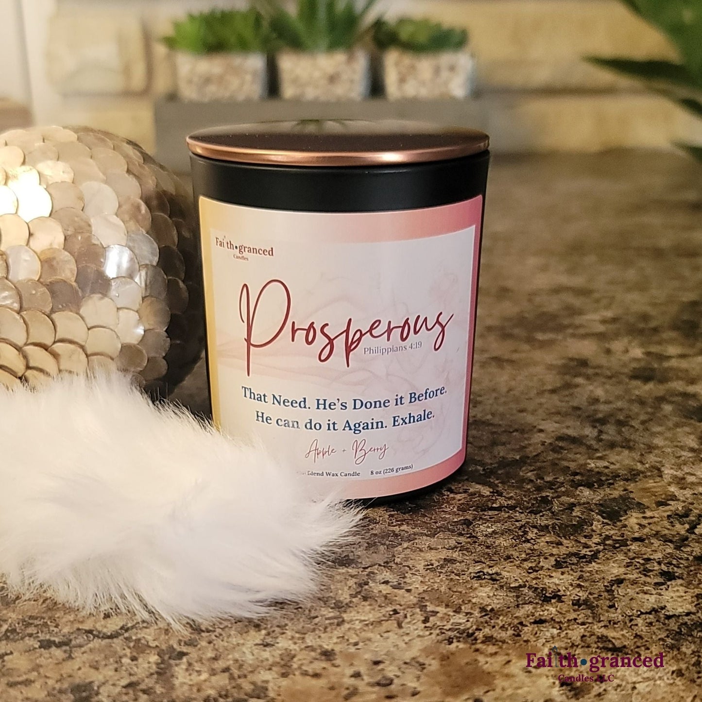 Prosperous: Apple + Berry Scented Candle - Faithgranced