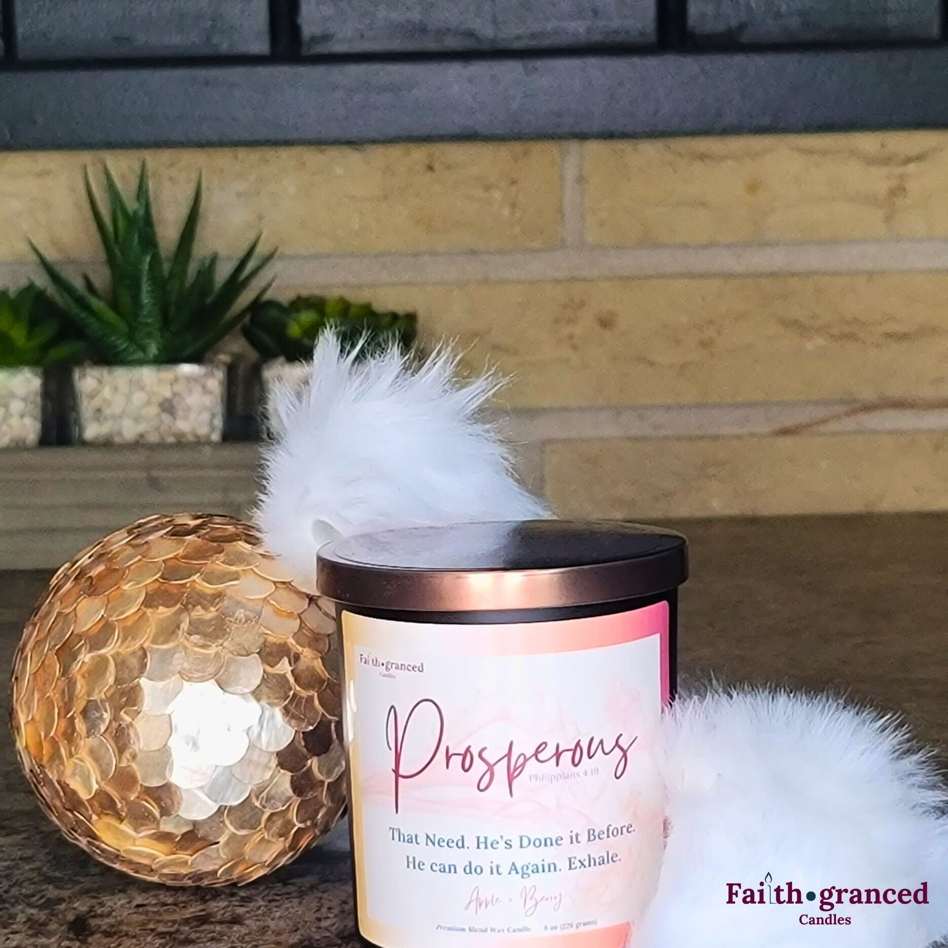 Prosperous: Apple + Berry Scented Candle - Faithgranced